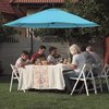 Pure Garden 10-Foot Offset Patio Umbrella with Cross Base, Blue 50-102-B